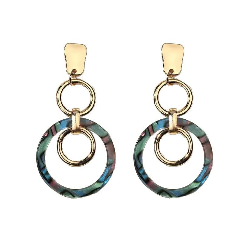 European & American Large Geometric Resin Hoop Earrings for Women: Irregular Design