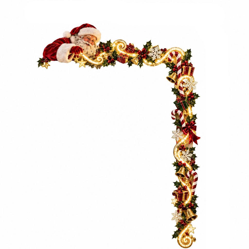 Christmas Porch Decoration Lights, Outdoor Holiday Lighting for Front Door and Yard Decor