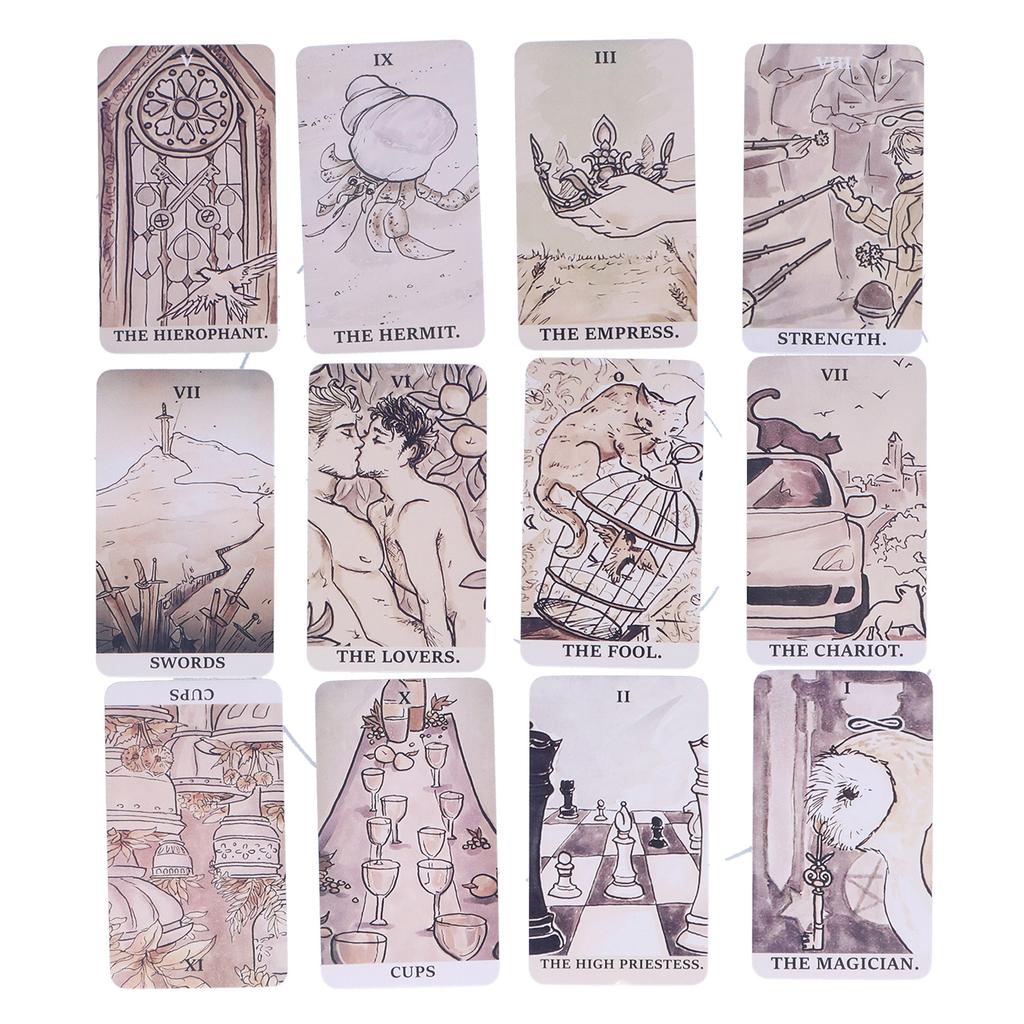 Beginners Coated Paper Tarot Cards Divination Playing Cards Board Game for Tarot Card Lovers
