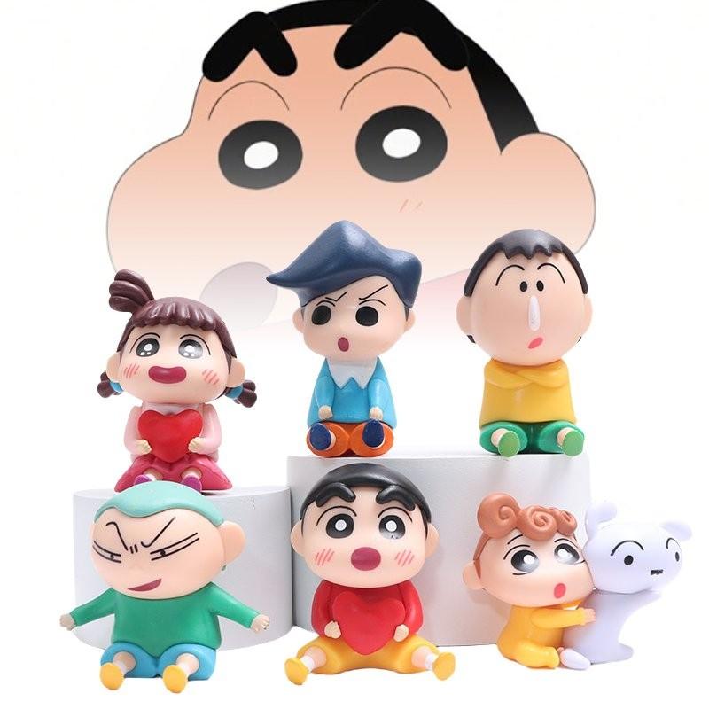 Adorable Pvc Sitting Crayon Shinchan Figure Collection With 6 Unique Designs