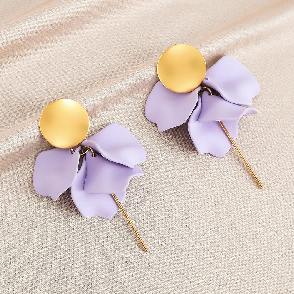 Pinkdudu Rose Flower Petal Drop Earrings Resin Gradient Color Flower Earrings Women Jewelry PD2382PD2382
