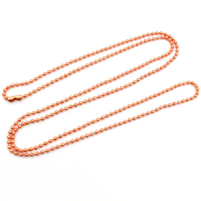 5pcs 1.5 2.0 2.4mm Length 65cm Gold Bronze Silver Colors Plated Ball Beads Chain Necklace Bead Connector For Charms Base Tray