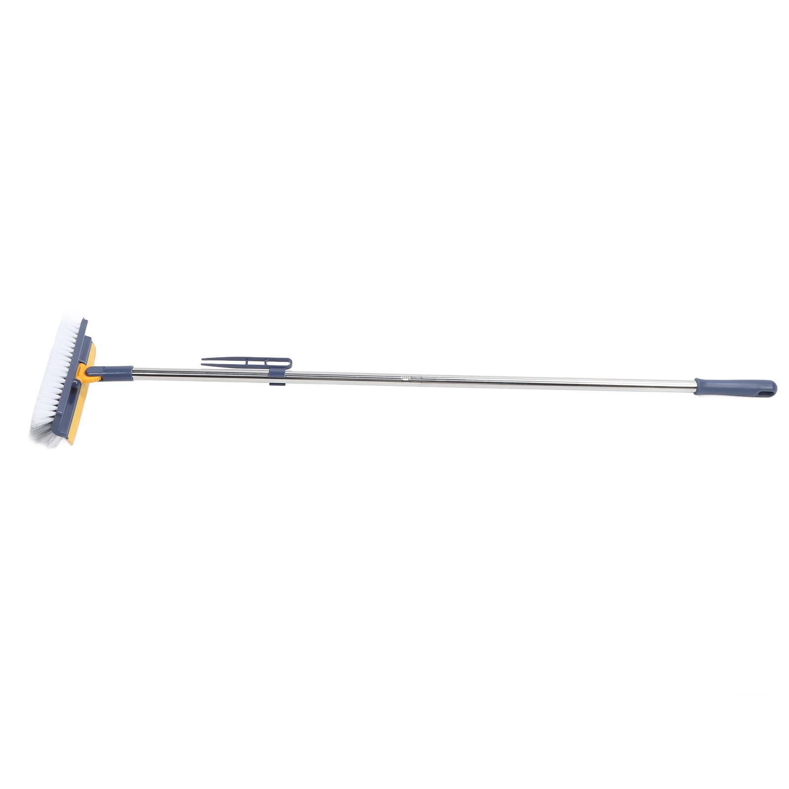 Brosse de sol et grattoir 2 en 1 Manche Brosse à joints Rigide Brosse à carrelage Rotative à 180 degrés pour le nettoyage Salle de bain Cuisine