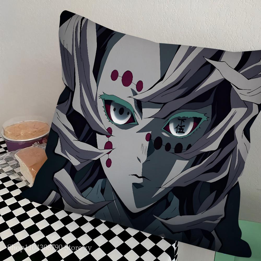 Anime Demon Slayer Kimetsu Pillow Case Square Pillow Bedroom Sofa Leisure Comfort Cushion Car Living Room Home Decoration
