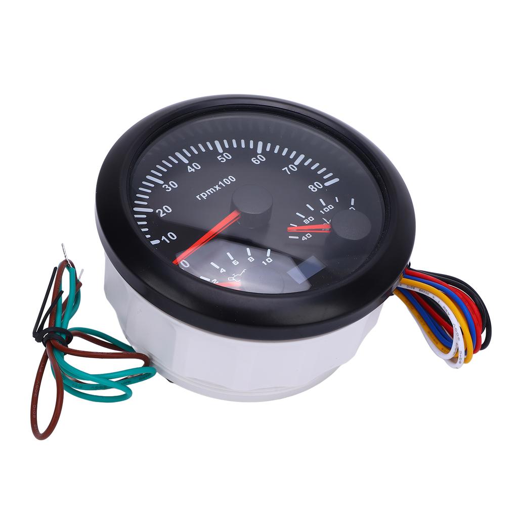 3 In 1 85mm Tachometer 8000rpm 40 To 120 Celsius Water Temp 0 To 10bar Oil Pressure 7 Color Backlight for Car Truck Boat
