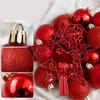 Plastic Christmas Tree Bauble Set, 101-Count Assortment with Mixed Finishes, Varied Ball Styles, and Cutout Star Toppers