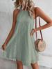 Women's Floral Lace Solid Sleeveless Buttoned V-Neck Dress - Summer New Arrivals
