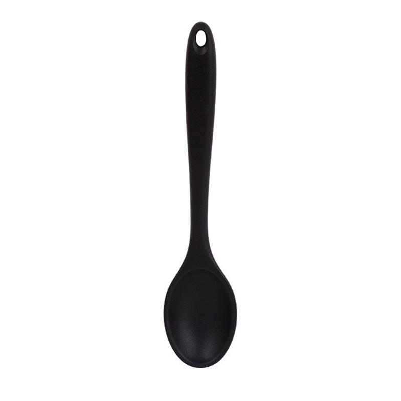 Solid Color Silicone Spoon Heat Resistant Non-stick Rice Spoons Kitchen Utensil Slotted Spoon Cooking Kitchen Tool Tableware