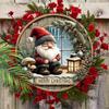 Adorable Gnome Wooden Christmas Sign, Warm Winter Christmas Ornament for Front Door Wall Hanging Decor, Ideal Christmas Gift