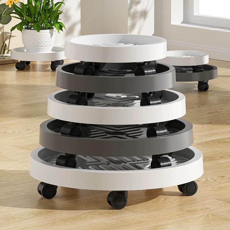 Heavy-Duty Plastic Rolling Plant Pot Caddy