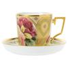 Noritake Coffee Cup & Saucer, 160cc, Homage Collection, Light Green Rose Design, Fine Porcelain (Premium White), T2402/H-770