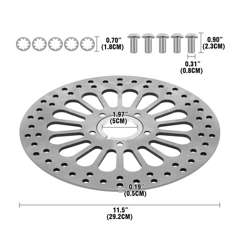 11.5in Rear Brake Rotor Disc Round Rear Brake Rotor Disc For Harley-Davidson Sportsters 1984-2010 Touring 2000-2007 Dyna 92-17