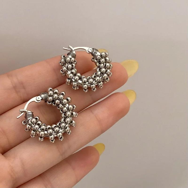 

Fashionable and Trendy Gold Color Round Irregular Hanging Earrings, Women s Personalized Holiday Party Accessories Gifts