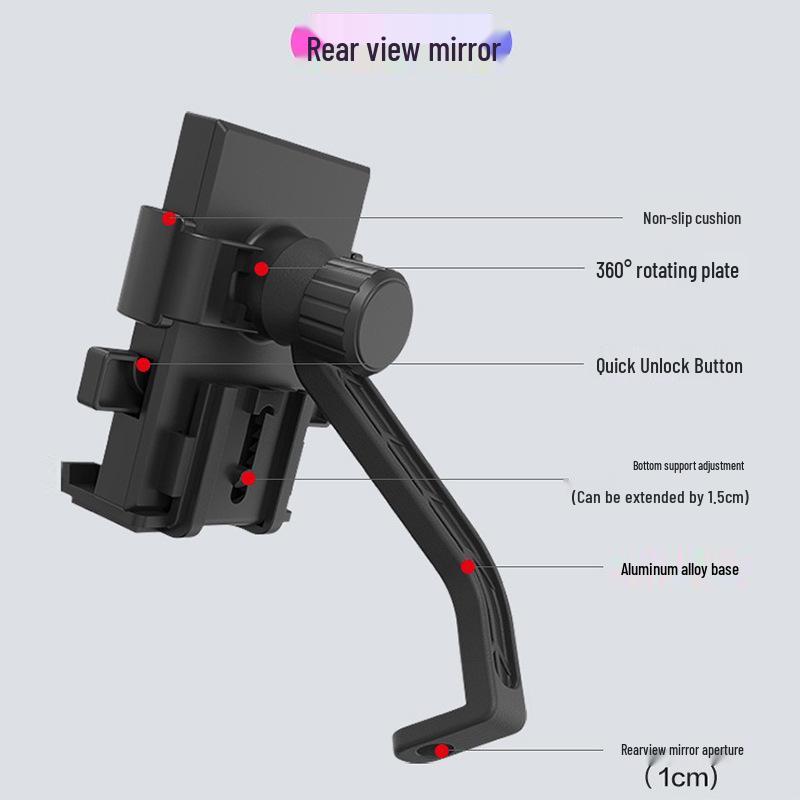 

Ударопрочный держатель для мобильного телефона для электромобилей, мотоциклов, велосипедов, педальных машин и курьеров на вынос G23 Phone Holder - Mirror Mount