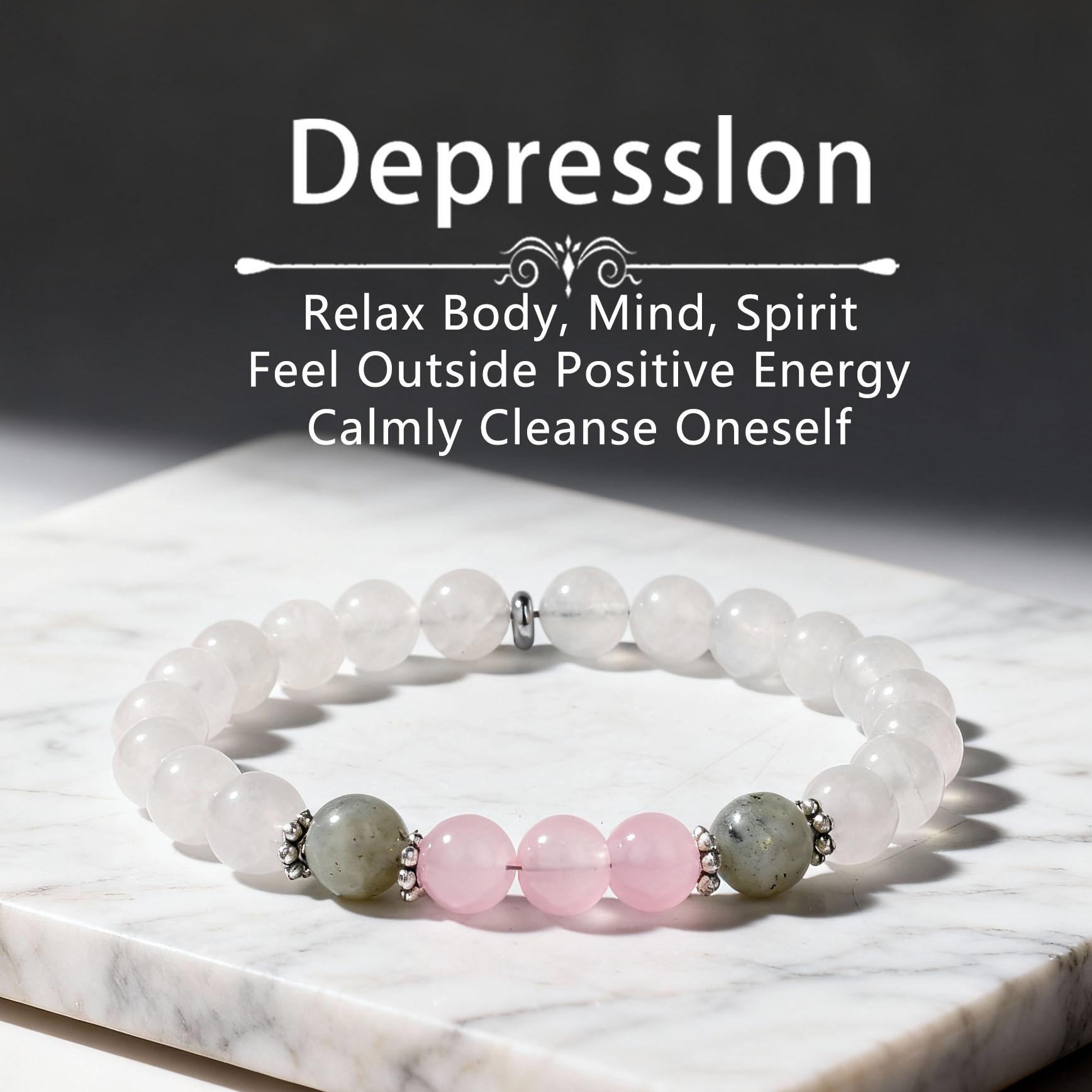 Праздничные подарки Браслет из бусин с прозрачным кварцем, розовым кварцем, серым камнем Нежная модная бижутерия для женщин Повседневное ношение Подарок