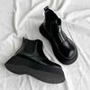 Thick-soled Martin boots women's new autumn and winter heightening short boots British style single boots Chelsea boots Ghost Emperor boots