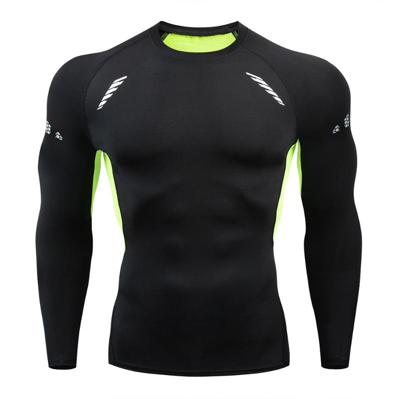 Men s Quick Dry Sportswear Fall/Winter Basketball Morning Run Long Sleeve High Stretch Tight Fitting Yoga Training Top S