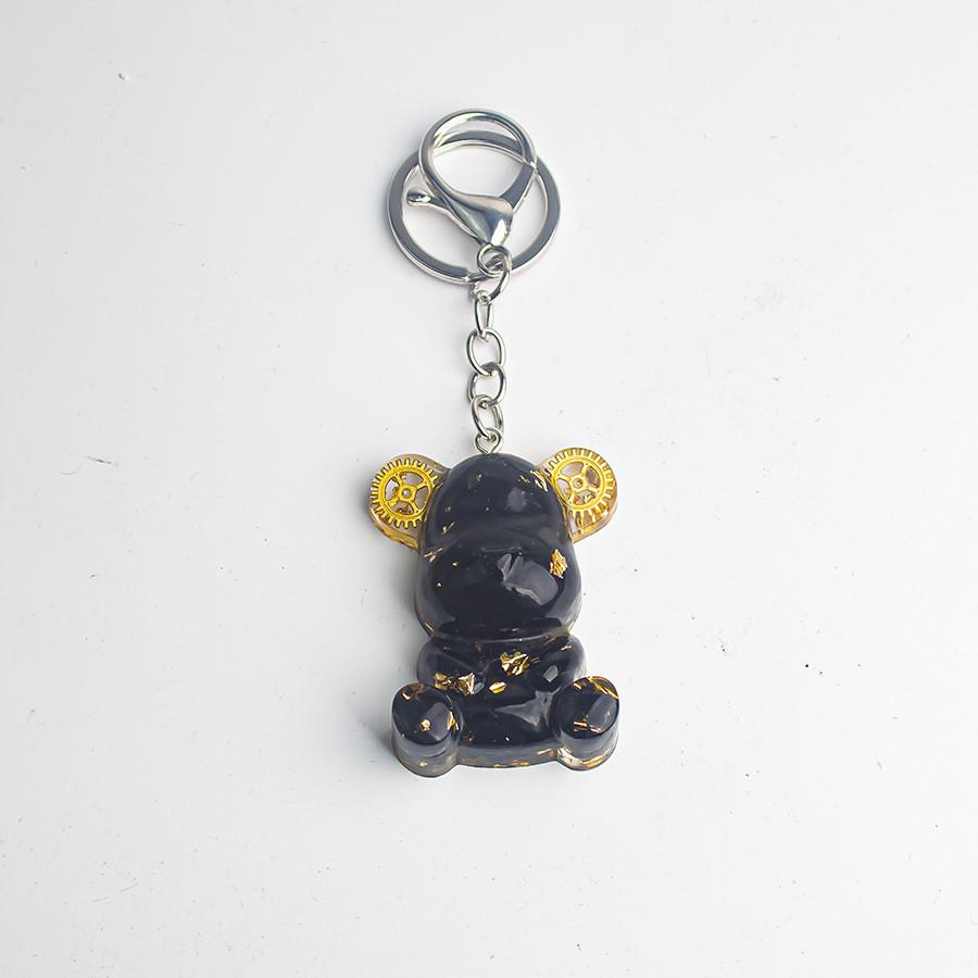 Crystal Stone Bear Pendant With Natural Gemstones For Car Keychain And Gift Use