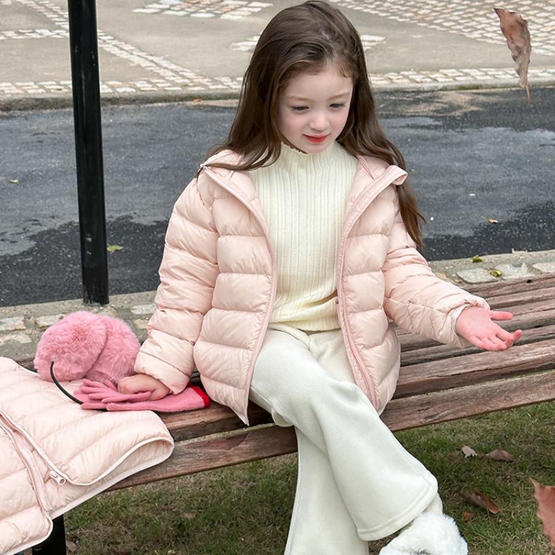 Lightweight Down Jacket for Boys and Girls In Winter with White Duck Down Lining Vest Coat