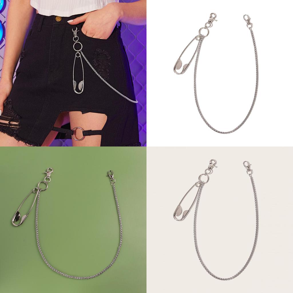 Ladies Metal Pin Stainless Steel Pants Chain With Punk Style And Lobster Clasp For Hip Hop Look