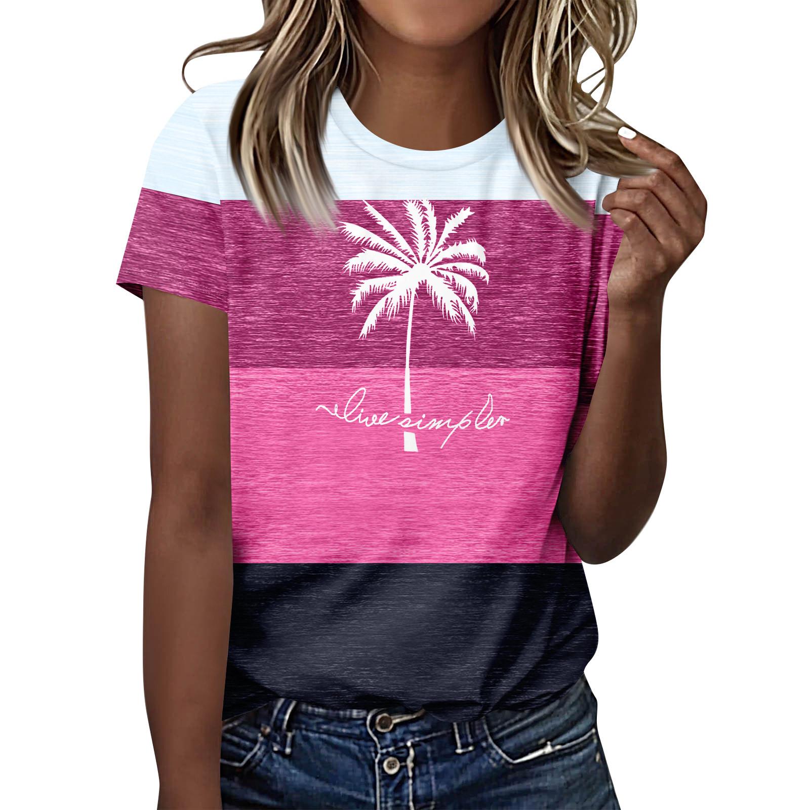 

Женские футболки, женские топы с короткими рукавами, нарядные летние повседневные модные блузки с круглым вырезом, топы-туники, День независимости S