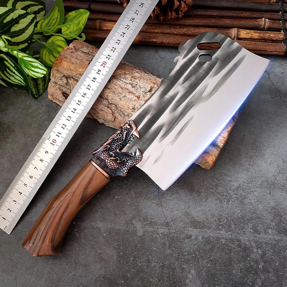 Cleaver Butcher Knife Chef Chopping Vegetable Meat Cleaver Knife Stainless Steel Knives Hand Forge Plastic Handle Kitchen Knives