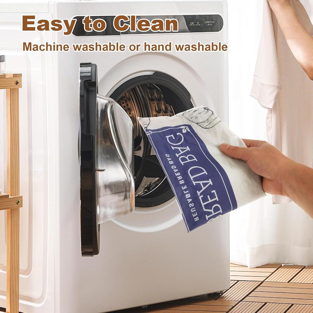 3PCS Bread Bags With Zipper, Bread Bags for Homemade Bread, Reusable Sourdough Bread Bags with Double Lining, Large Bread Container to Keep Bread