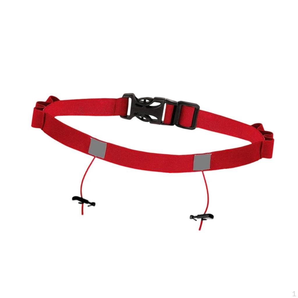 Adjustable Triathlon Number Belt with Loops, 6 Quick Release Food Ideal for Training,