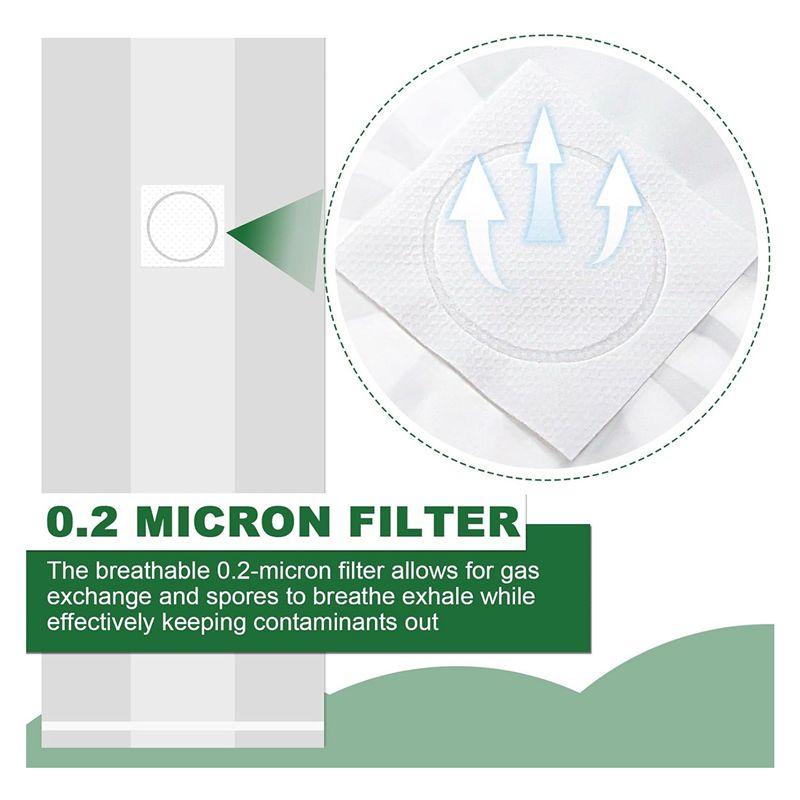 A84E-25 Pack Mushroom Grow Bags Mushroom Spawn Bag 8X5x20inch With Breathable For Substrates Strong Tear