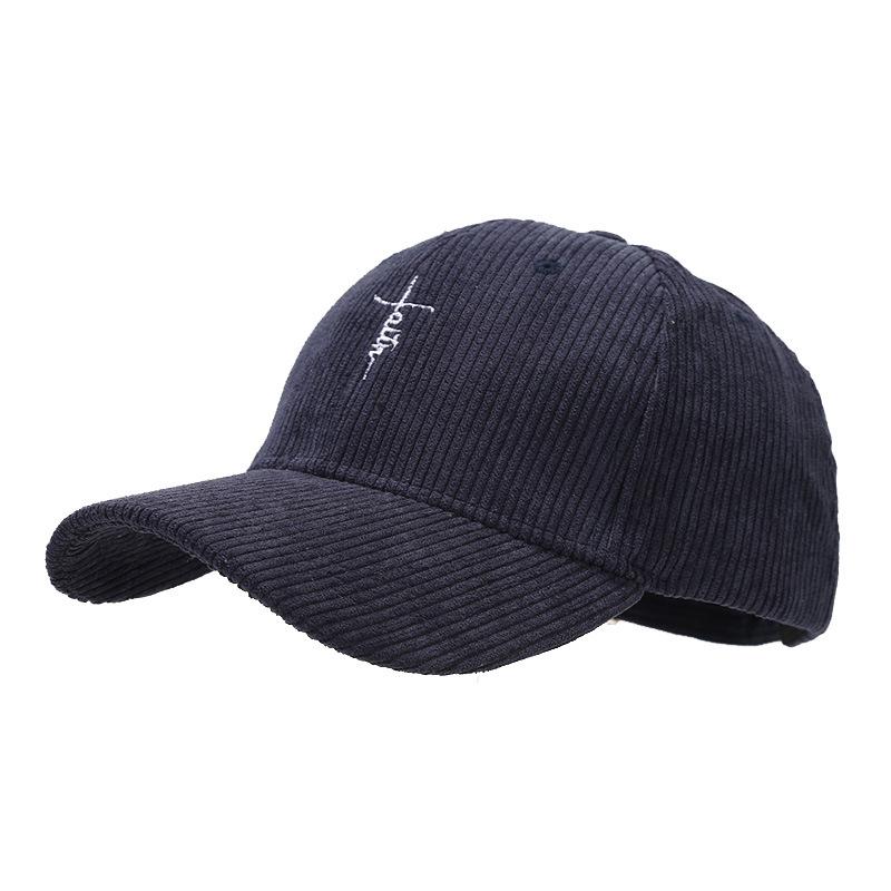 European and American fashion personalized small letter embroidered corduroy baseball cap spring and autumn new simple trend versatile cap