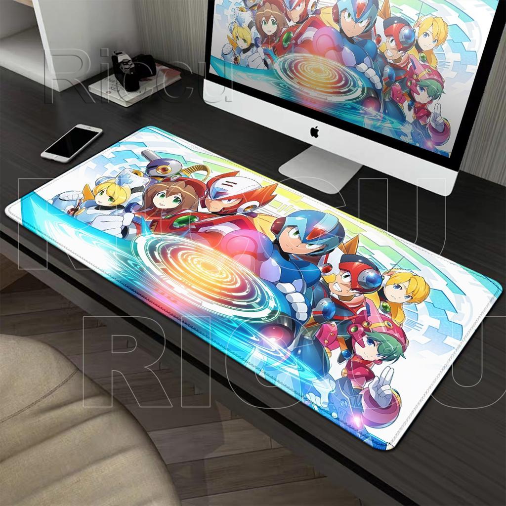Many Size Gaming Mousepad Game Megaman Carpet Desk Protector Rubber Mat PC Accessories Deskmat Gamer Kawaii Keyboard Nonslip Mat