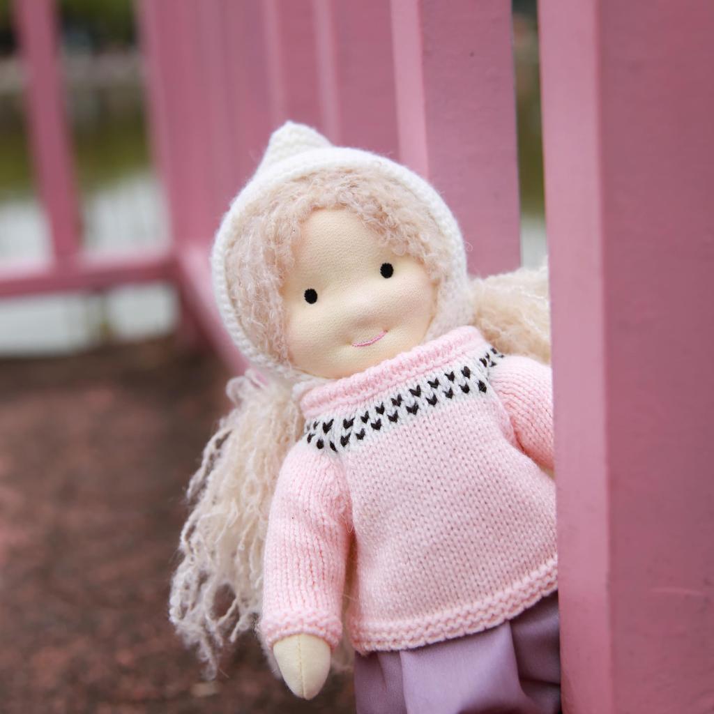 BlissfulPixie Waldorf Doll Handmade Doll Malvina 30cm Soft Girl Cute Stuffed Animal Best Doll for Kids -