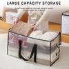 Transparent Large Capacity Woven Storage Bag,Quilted Storage Bag,Closet Type Waterproof Double Zipper Portable Clothing Storage