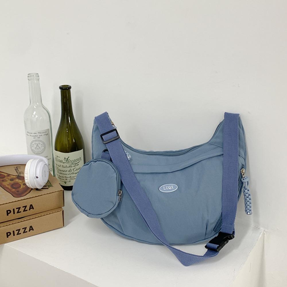 

Large Capacity Crossbody Bag Solid Color Single Shoulder Bag Fashion Mountaineering Bag Unisex синій