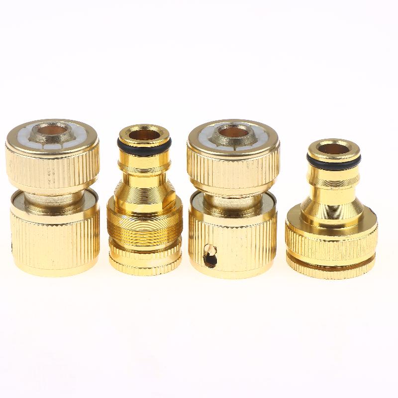 2Pcs Standard Aluminum Hose Connector Set - 4/6'' Tap Fitting Quick Connect For Garden Pipes Hose Connector