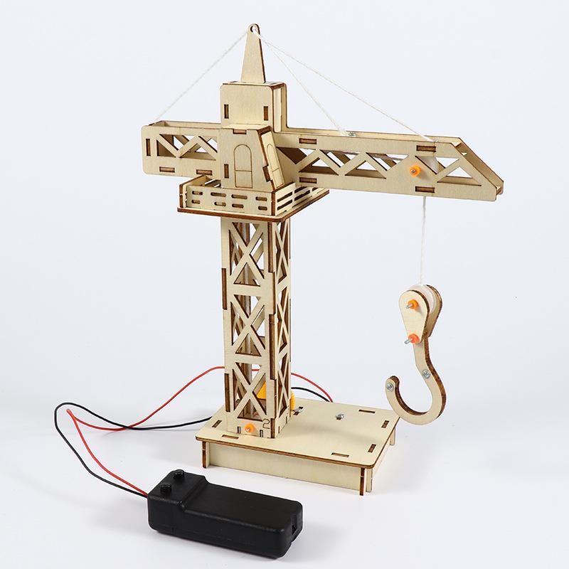 Miniature DIY Tower Crane Model Kit for Science Experiments