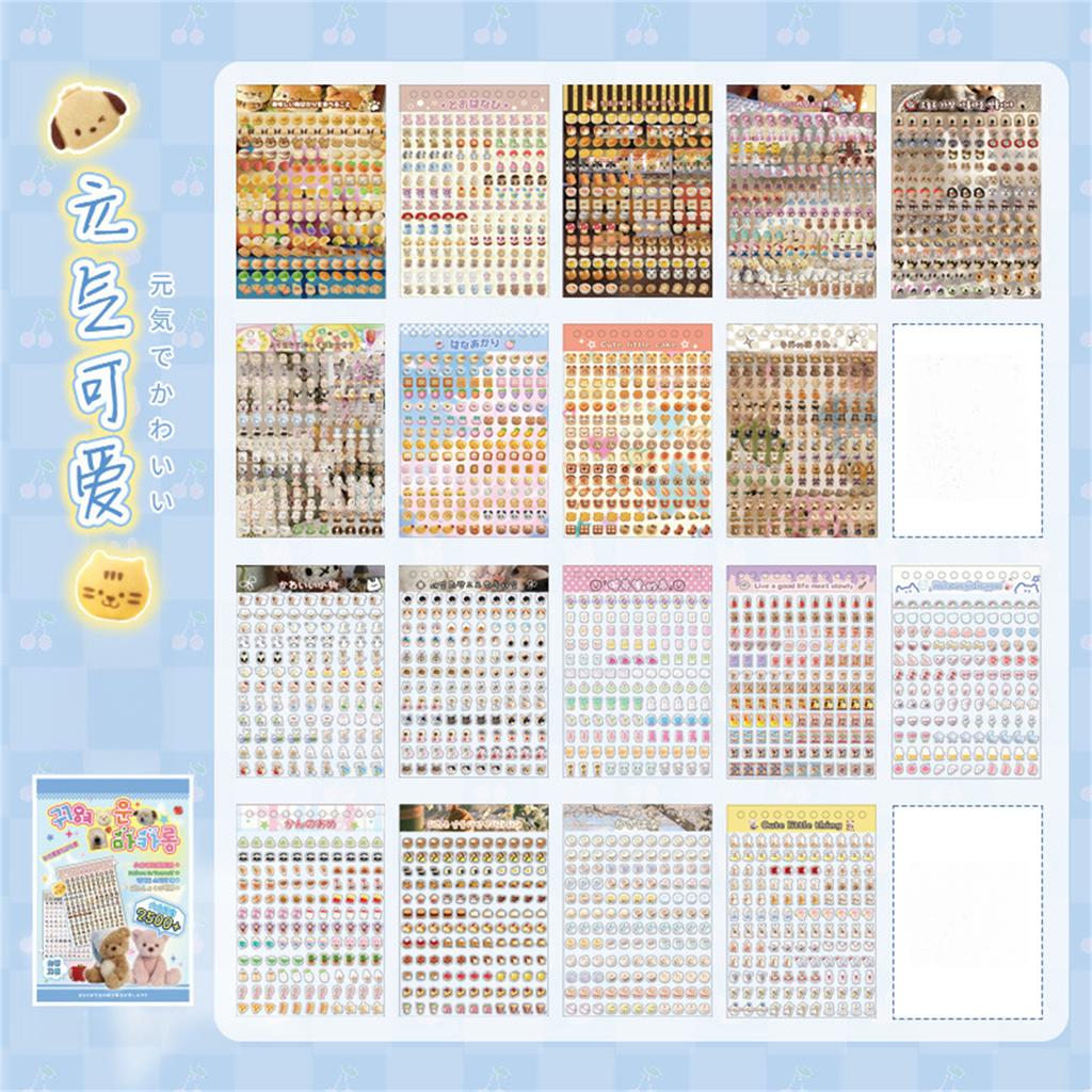 Cute Aesthetic Die-cut Stickers Books Portable Easy to Tear Decorative Stickers for Birthday & Back to School Gift