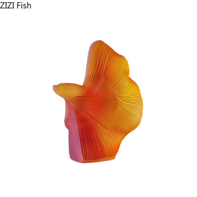 Minimalist Transparent Goldfish Sculpture Modern Handicrafts Desk Decoration Abstract Fish Ornaments Home Decor Accessories