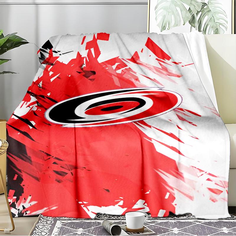 Carolina Hockey Logo Blanket Flannel Throw for Sofa, Indoor, Camping, Living Room, Office, Chair, And Bed Soft Birthday Gift