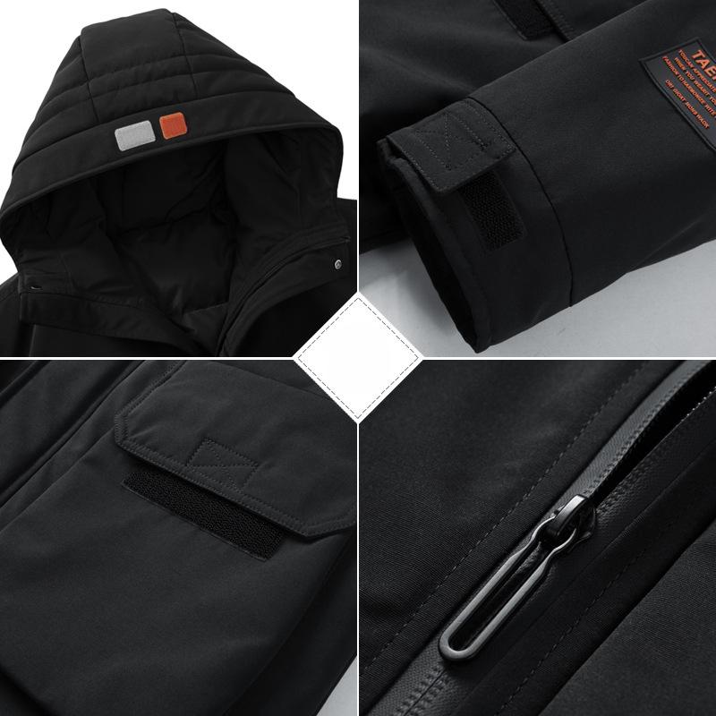 Winter Men's New Style Down Jacket, Stand Collar, Trendy Simple Hooded Jacket, Mid-length, Thickened, Warm and Cold-proof, Trendy Brand for Men