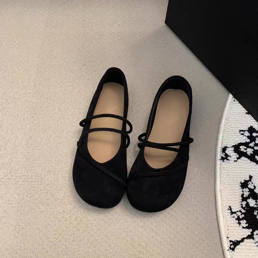 Niedliche Damen-Fußbekleidung mit runder Zehenpartie Retro Frühling und Herbst Slipper Schnelle Lieferung 39 Koreanischer Stil Y2k Flache Schuhe für junge Frauen