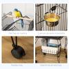 Bird Cage with Rolling Stand, Removable Tray & Feeders for Canaries Parakeets, 50x58x137-145 Cm, Black