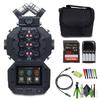 Zoom H8 12-Track Portable Recorder Microphone 6 Inputs Touchscreen USB Audio Video Podcast Music Stereo Multitrack Bundle