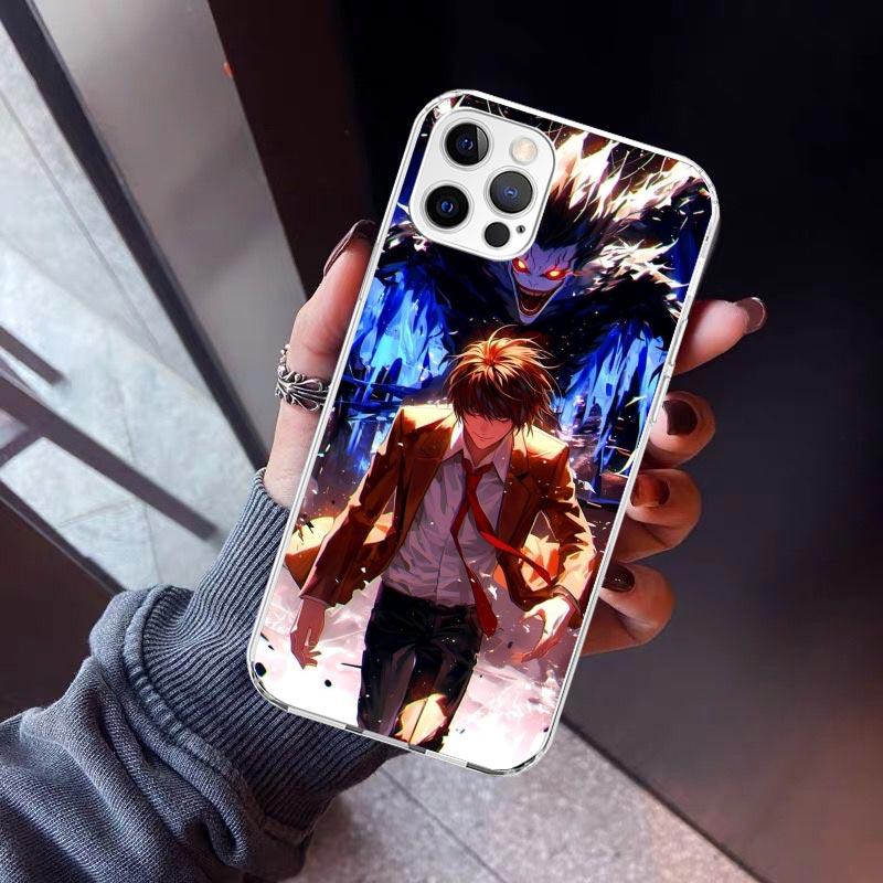 

N-Note D-Death Anime Ryuk Phone Case For iPhone 17 Air 16 15 Pro Max 14 Plus 13 Mini 12 11 Cover 7 8 SE Silicone Shell Print Fun iPhone 17 Air