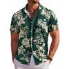 Camicia da uomo a maniche corte Stampa Floreale Botanica Hawaiana Collo a revers Camicia Bottoni da Spiaggia Top Camicie Casual alla Moda