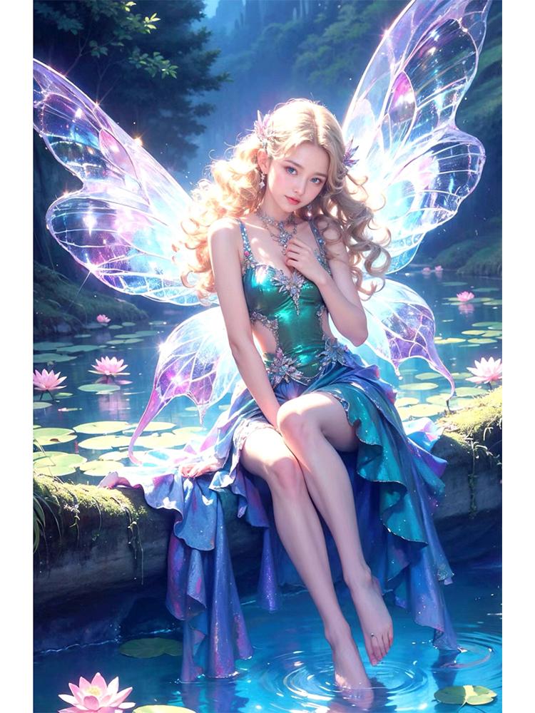 Cartoon 5D Diamond Painting Butterfly Elf Full Round Square Diamond Mosaic DIY Handmade Embroidered Home Decoration