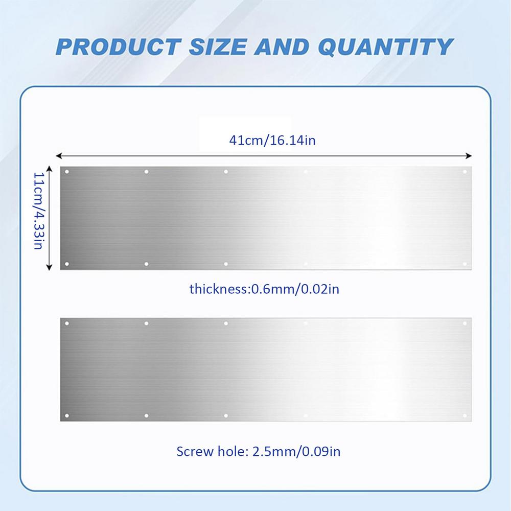 

Front Door Kick Plate 2pcs Stainless Steel Kick Plate Metal Kick Plate For Doors Decor Interior Exterior Doors Avoid The Door