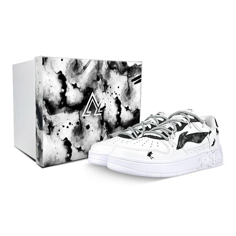 Li Ning Low top Skateboard Shoes Men s Black White Gray AGCS419-1(Team47-SBOX) 40