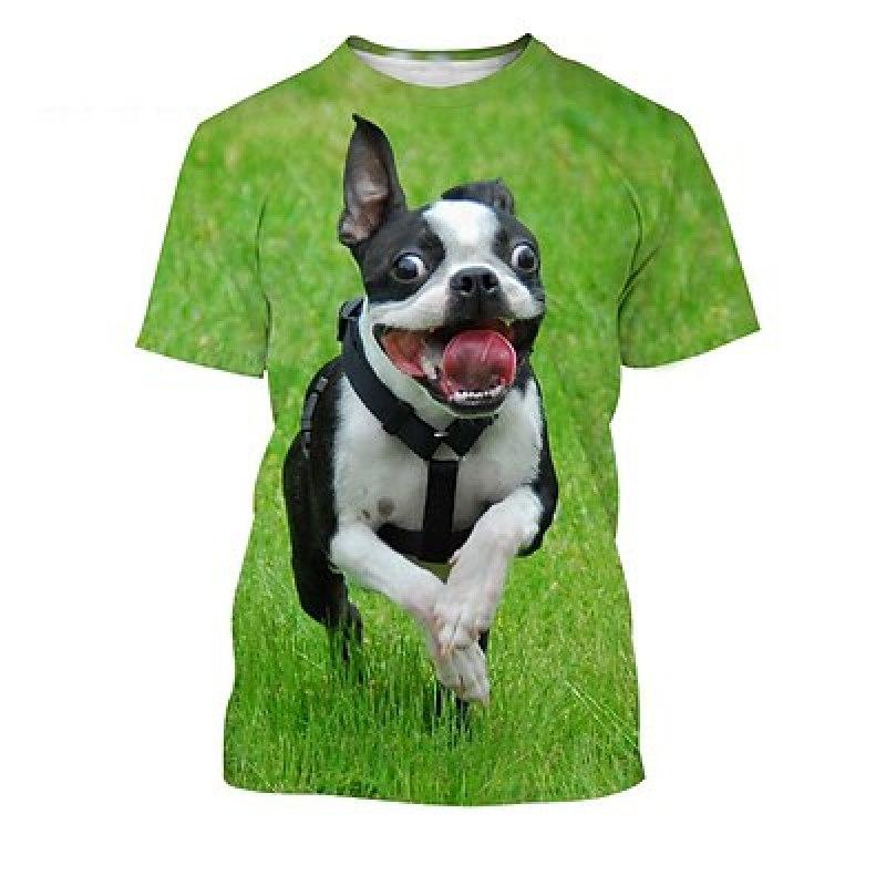 T-Shirt mit Tiermotiv, Hund, französische Bulldogge, Anime-Grafik, T-Shirt für Herren, Damen, Unisex, Erwachsene, 3D-Druck, 100 % Polyester, lässig, täglich