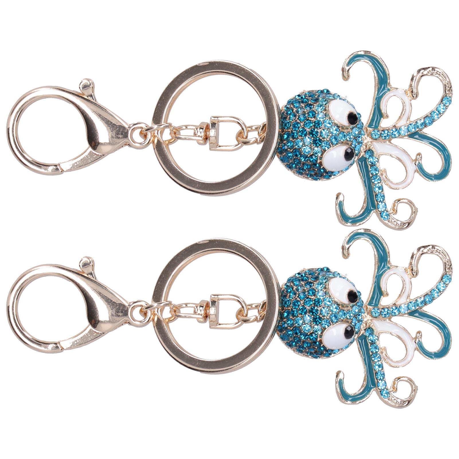 

2 шт. модный брелок в форме осьминога со стразами брелок для ключей сумка подвеска-шарм подарок(Роза красная Роза красная )